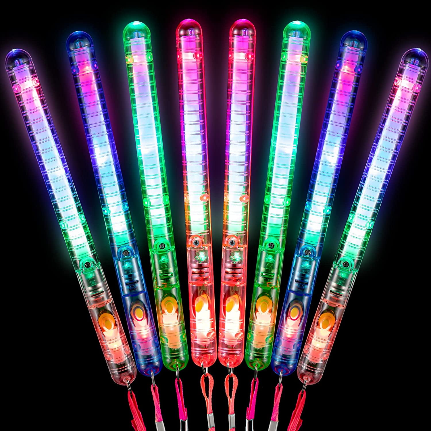 LED Glow Wand LED Sticks Light up Wand Flashing Light Stick with Lanyard  for Party, 36 Pieces