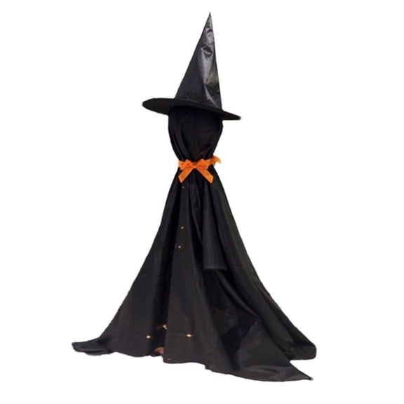 LED Glowing Black Ghost Halloween Ghost Decoration Standing Ghost Porch Garden Ghost Black Ghost Regular Hat,1 x Halloween ghost decoration,Black