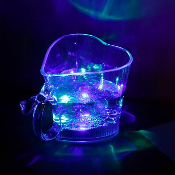 LED Glowing Heart Cup With Water Sensor Couples Light Up Wine Glasses For/ Luminous Heart-Shaped Cup