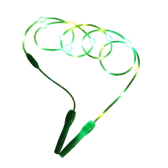 LED Glowing Jump Rope Adjustable Flashing Skipping Rope for Fitness Night Workout Light Up Exercise Equipment Indoor Outdoor Fun Green