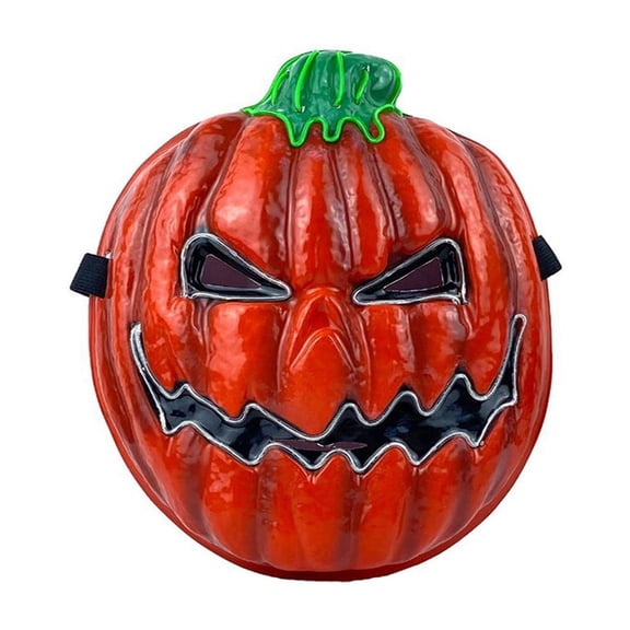 LED Glowing Pumpkin Mask Halloween Light up Scary Face Cover Apparel Accessories for Rave Carnivals Costume Parties Role Play, One Size