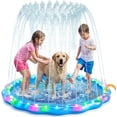 thumbnail image 1 of LED Glowing Splash Pad Sprinkler for Kids & Dogs, 60" Non-Slip Outdoor Water Toys Toddler Sprinkler Pool Splash Pad/Play Mat,LED Light Boys Girls Yard Sprinkler Pool for Age 1 2 3 4 5 6 7 8 9, 1 of 8