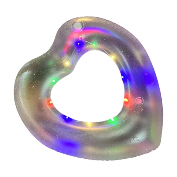 LED Glows PVC Circles Heart Swim Ring Adult Light Up Inflatable Pool Floats Night Swimming Ring Beach Water Funs Summer Party Accessory