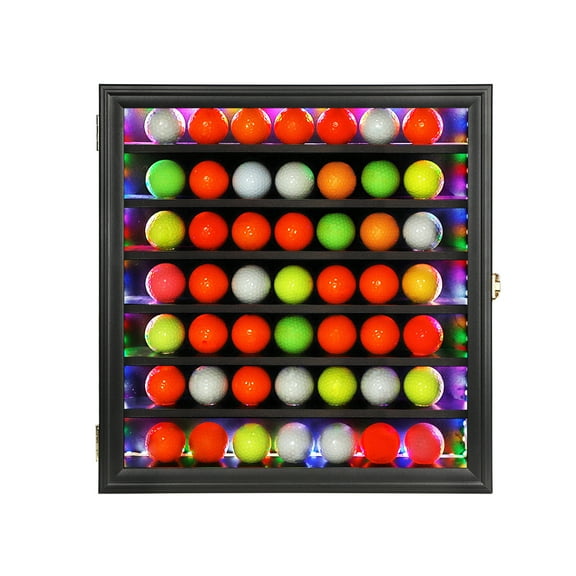 LED Golf Ball Display Case,Wall Mounted 49 Golf Ball Display Box  Ideal Gift for Golf Enthusiasts (19*4 in)