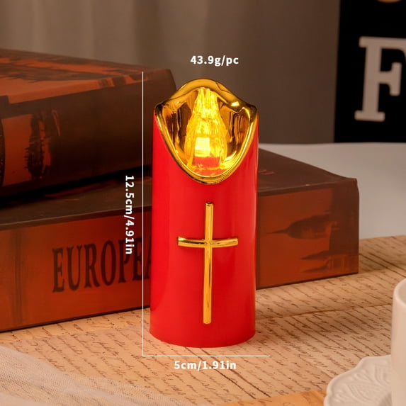 LED Grave Lights, Outdoor Flickering Effect, Battery Operated Grave Candle, Reusable Cemetery Memorial Candle, Long Burning Time, Red