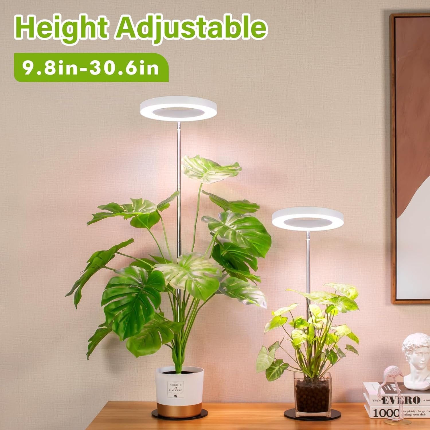LED Grow Lamp for Indoor Plants, Full Spectrum Desk Plant Light with 4 ...