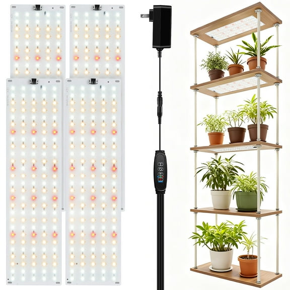 Grow Light for Indoor Plants, 6000K Full Spectrum Ultra-Thin Panel LEDs Plant Lights for Indoor Growing, 540 LEDS Grow Lamp With 3/9/12H Timer&10 Dimmable Levels for Green House Hydroponics Succulent