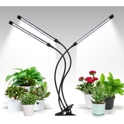 LED Grow Light, 6000K Full Spectrum Clip Plant Growing Lamp with 126 White Red LEDs for Indoor Plants, 5-Level Dimmable, Auto On Off with 4/8/12H Timer, 3 Tubes