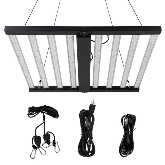 LED Grow Light 8 Bar Full Spectrum Grow Light 4x4ft Dimmable Foldable Plant Growing Light 120V for Indoor Plants Veg Bloom with Adjustable Height, 600W