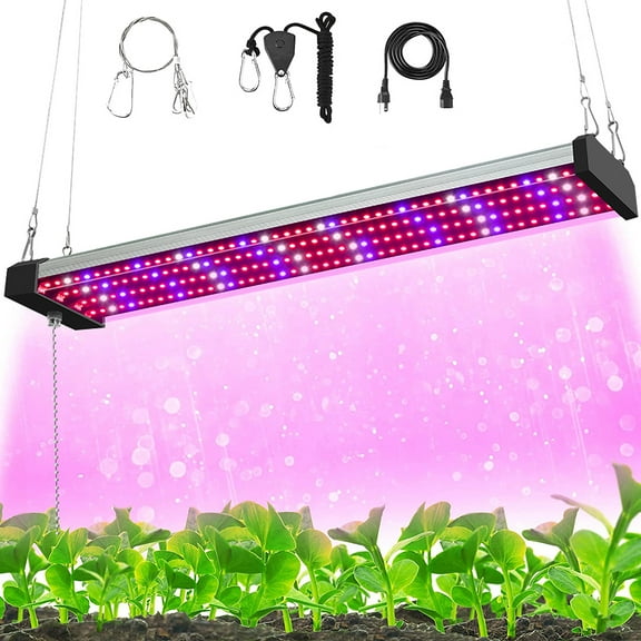 LED Grow Light Bars Full Spectrum LED Plant Growing Lamp 58/96/120/196LEDs with Pull Chain Switch for Veg Greenhouse, Micro Greens And Flower Clones,Succulents,Seedlings