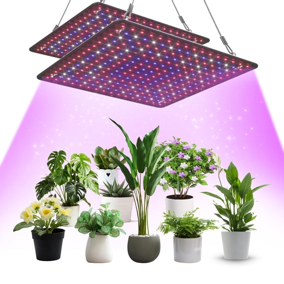 LED Grow Light Panel Full Spectrum 2 Pack 200w For Indoor Plants Veg Bloom Hydroponics