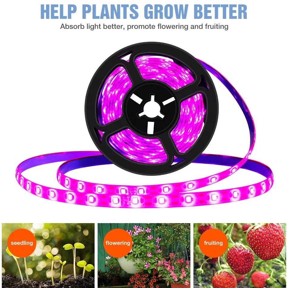 LED Grow Light Strips, 3M Waterproof LED Plant Light with Induction Switch, for All Stages of