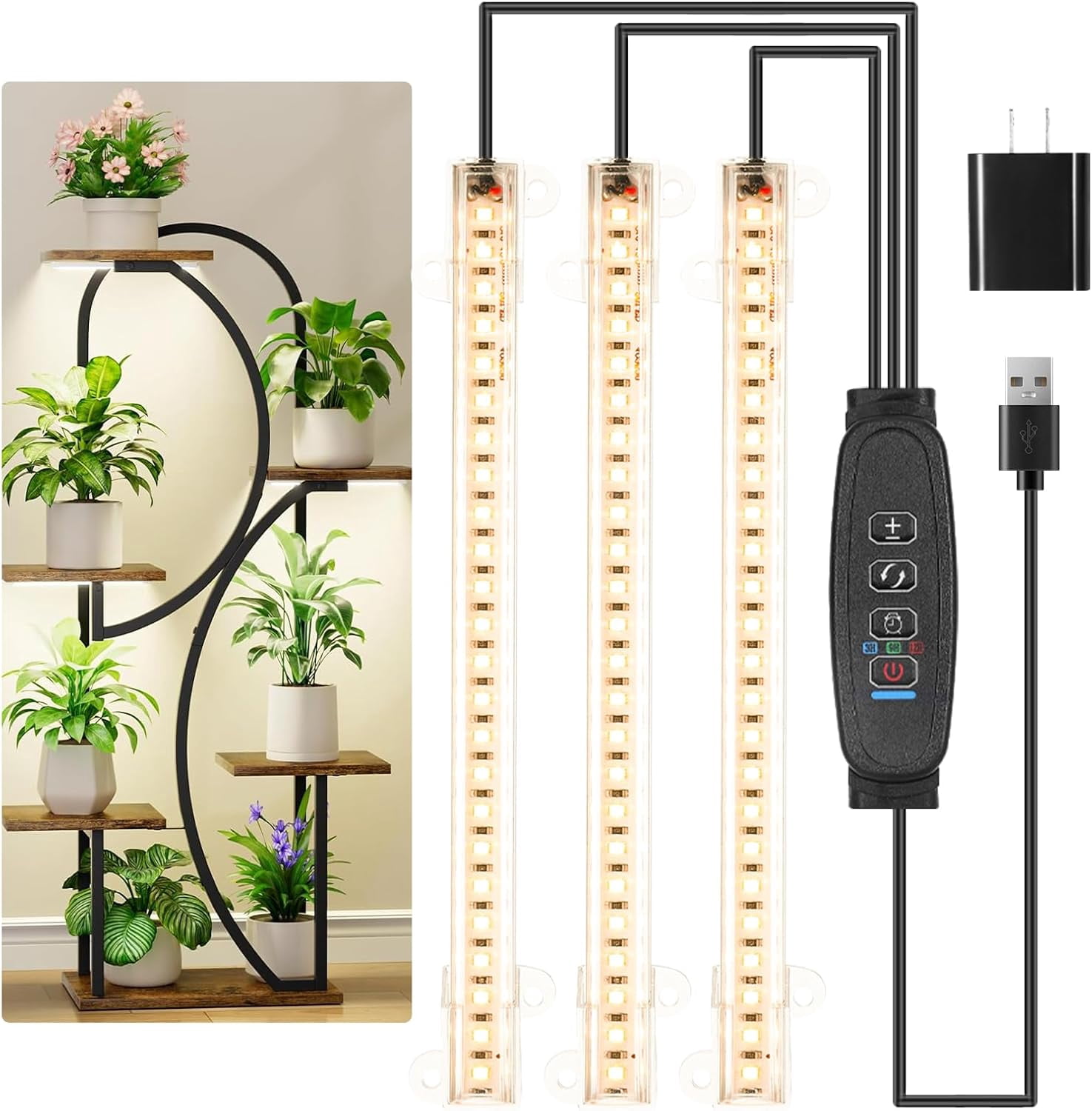 LED Grow Light Strips, Grow Lamps for Indoor Plants Full Spectrum 3000K ...