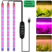 LED Grow Light Strips, Grow Lights for Indoor Plants Full Spectrum 3000K, Plant Light Bar with 3/9/12H Timer,10 Dimmable Levels for Seedling Succulent,Best Match for Plant Shelf