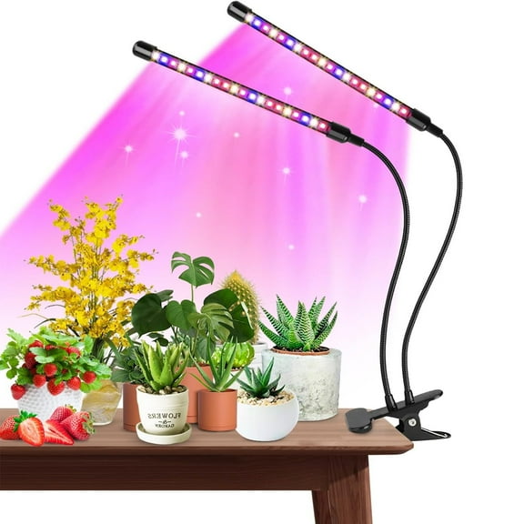 LED Grow Lights for Indoor Plants, 80W Full Spectrum Plant Lights with Auto on/off 4/8/12H Timer, 10 Dimmable Brightness  With Flexible Gooseneck, USB Powered, Foldable Design