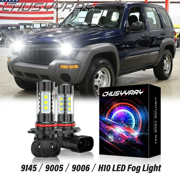LED H10 9145 6000K White Fog Light Bulbs for Jeep Liberty 2002-2010 2011 2012 2013 High Power