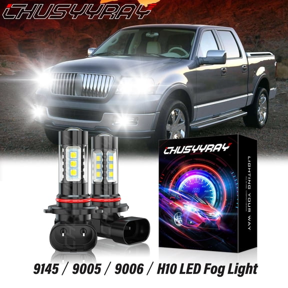 LED H10 9145 Fog Light 6000K White for LINCOLN Mark LT 2006 2007 2008 High Power 2x, Plug and play