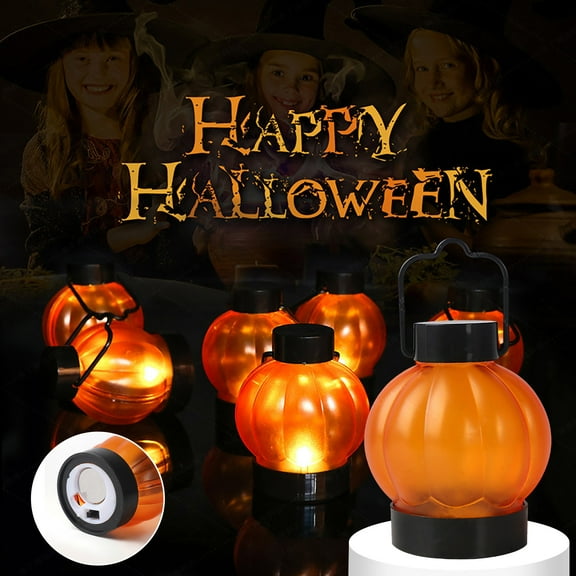 LED Halloween Lanterns, 6Pcs Electronic Candle Set, Ambient Flameless Lights, Spooky Pathway Markers, Safe Indoor Outdoor Decor