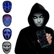 LED Halloween Mask, Costume For Adults, Bluetooth Face Mask, Cosplay Light Up, Digital Face Transforming, Glowy Zoey, Programmable, For Halloween, Parties and Christmas
