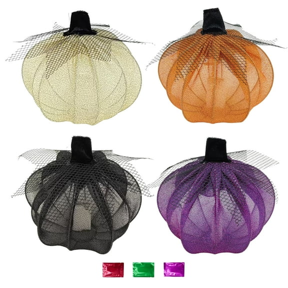 LED Halloween Pumpkin Lantern Gold Black Purple Orange, 5x5.5 Inch Light Mesh Pumpkins Tabletop Decoration for Spooky Party Haunted House with Snoep in Beperkte Oplage