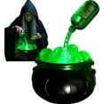 thumbnail image 1 of LED Halloween Witches Cauldron Light with Magic Floating Potion Bottles Indoor Color Changing Water Flow Effect Spooky Decoration for Home Table、Room、Party, 1 of 9