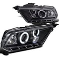 thumbnail image 1 of LED Halo Projector Headlight In Matte Black Housing Clear Lens Made For And Compatible With 2010 - 2014 Ford Mustang 10 11 12 13 14, 1 of 8