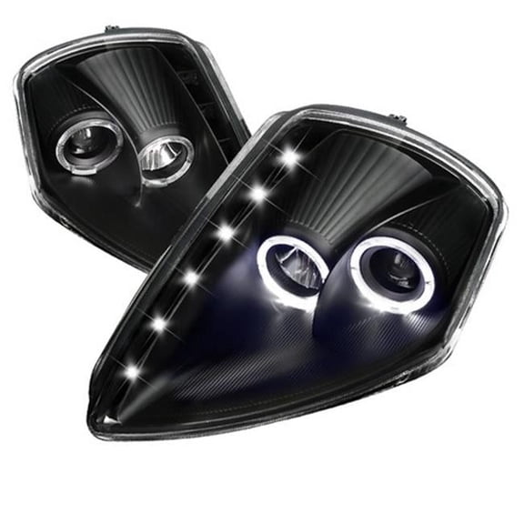 LED Halo Projector Headlight for 00 to 05 Mitsubishi Eclipse, Black - 13 x 17 x 19 in.
