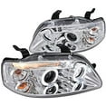 thumbnail image 1 of LED Halo Replacement Projector Headlight Head Lamp In Chrome Housing Clear Lens Made For And Compatible With 2004 - 2006 Chevrolet Chevy Aveo Sedan 04 - 08 Aveo5 Hatchback, 1 of 7