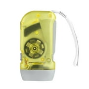 LED Hand Pressing Dynamo Flashlight Lamp, Portable Camping Hand Crank Torch Lamp Light for Outdoor Home, Yellow
