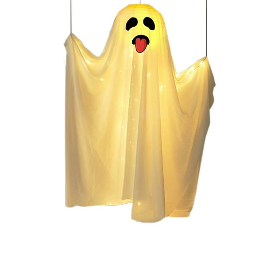 LED Hanging Ghost Decorations for Halloween - Glowing Lighted Flying Ghosts with LED Lights - Outdoor/Indoor Haunted House Decor for Yard, Tree, Porch - Spooky Party Atmosphere Decoration