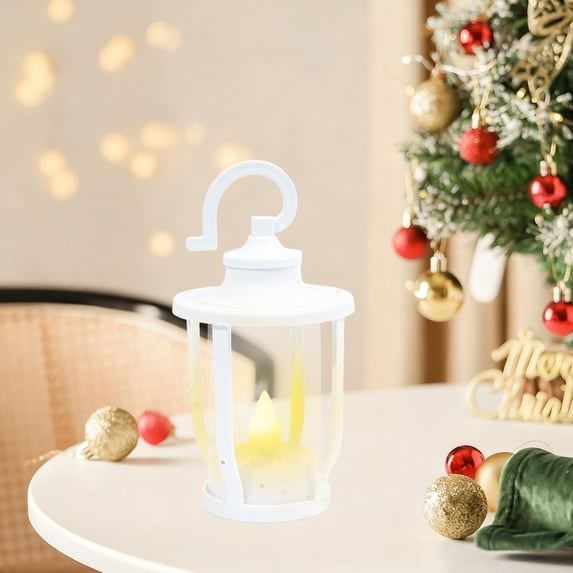 LED Hanging Lantern, Plastic Wind Lamp with Hook for Indoor Outdoor Decor, Flameless Ambient Light for Holiday Parties, Patio, Camping