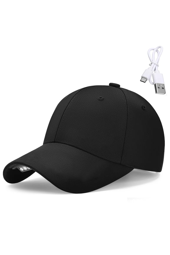 LED Hat Light-Rechargeable Hands Free Baseball Cap with Removable 3-LED Light Board, Hat Flashlight for Outdoor Camping, Black