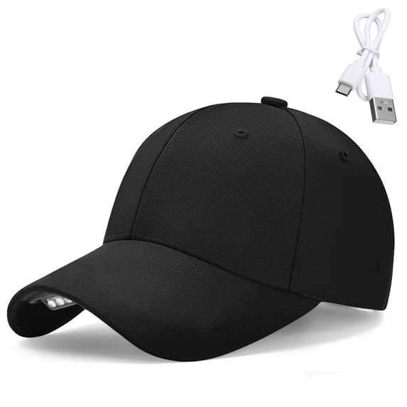 LED Hat Light-Rechargeable Hands Free Baseball Cap with Removable 3-LED Light Board, Hat Flashlight for Outdoor Camping, Black