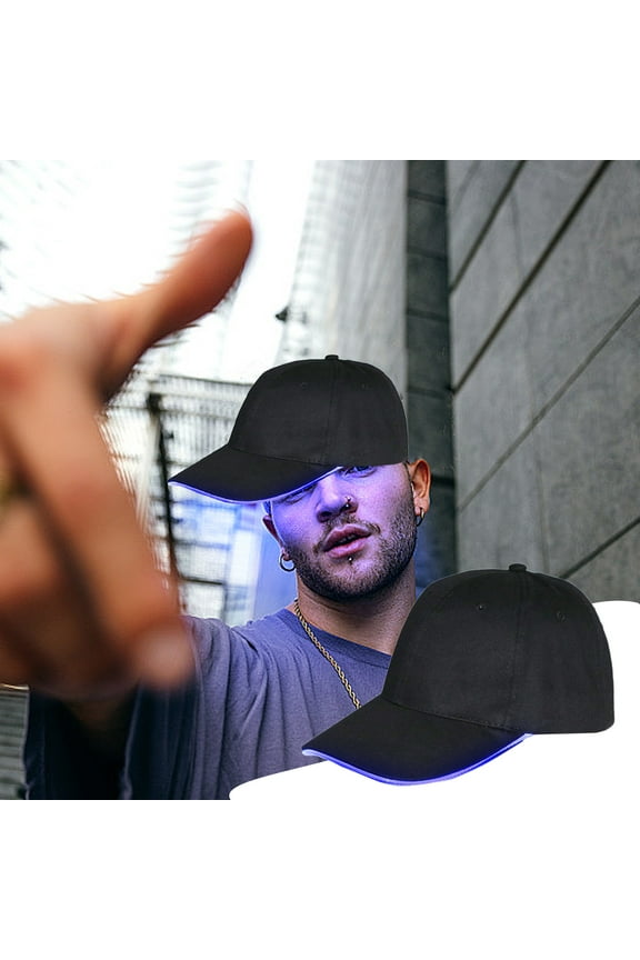 LED Hat Light Up Baseball Cap, Gaqring Adjustable Glowing Party Hat with Hidden Switch, Polyester Flash Cap for Festival Club Stage Performance Raves