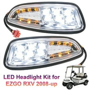 Shu-Ran LED Headlight Kit for EZGO RXV 12VStreet Legal Golf Cart Lights Kit Assembly for Gas or Electric Golf Cart 2008-up