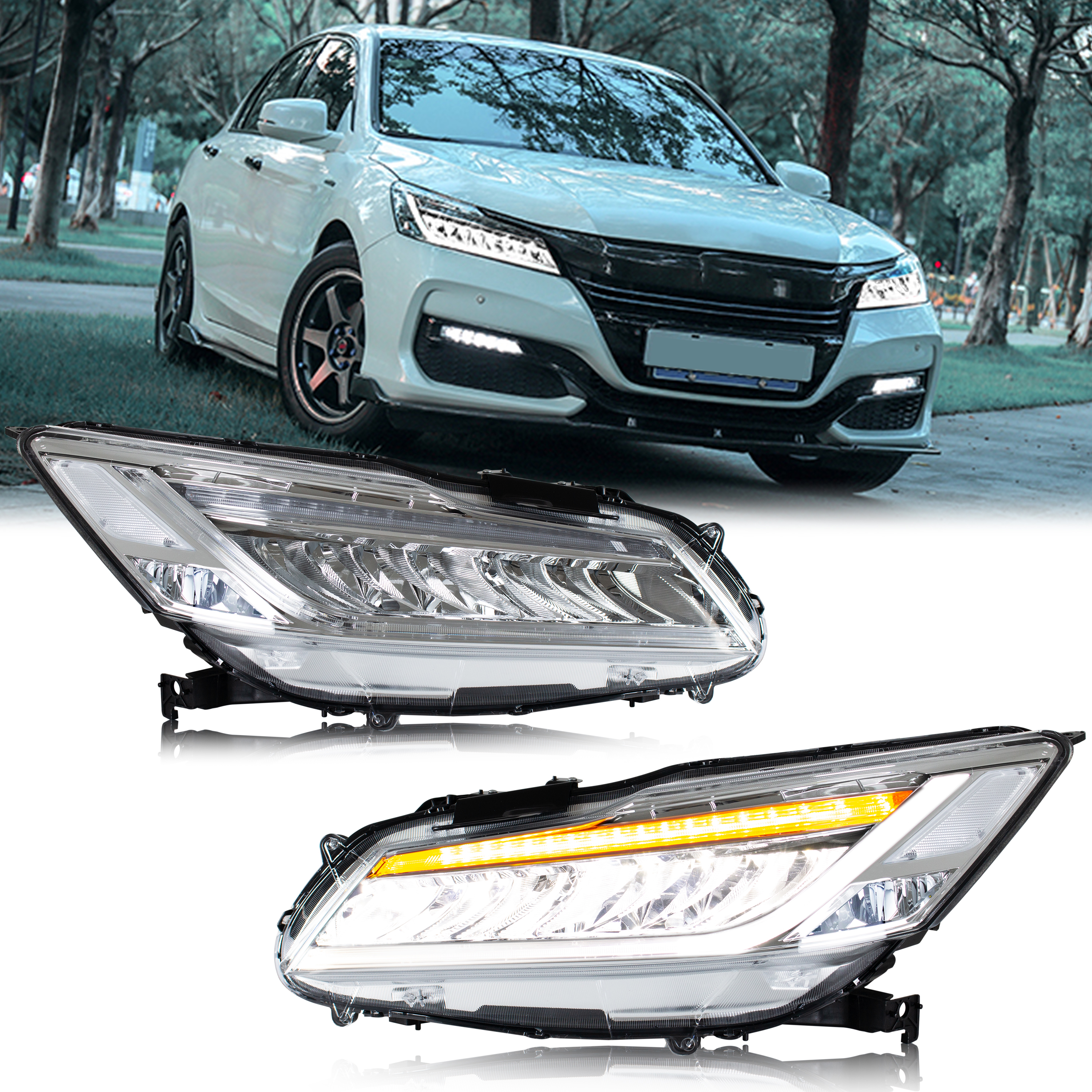 LED HeadLights for Honda Accord 9th GEN 2016 2017 Sequential Front