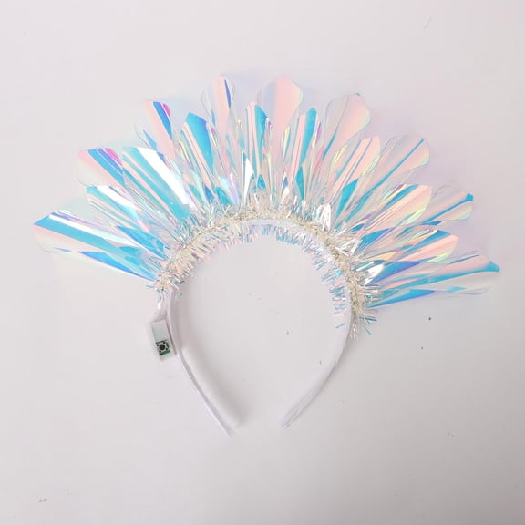LED Headband Light Up Headband, Glow In The Dark Crown Hair Accessories for Women & Girls (Blue One Size)