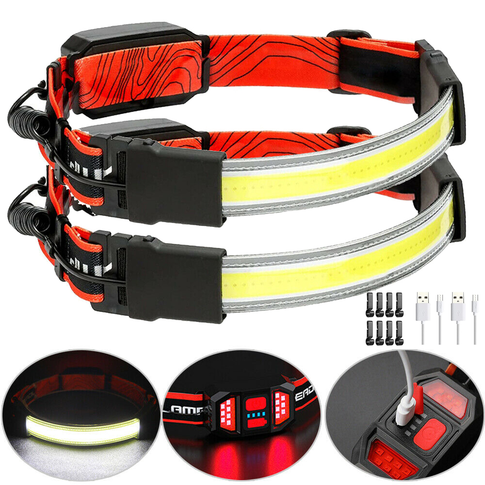 Headlamp Flashlight, 2-Pack Rechargeable LED Head Lamp with Motion Sensor, : Avlxt LED Headlamp, 2 Pack Rechargeable Flashlight for