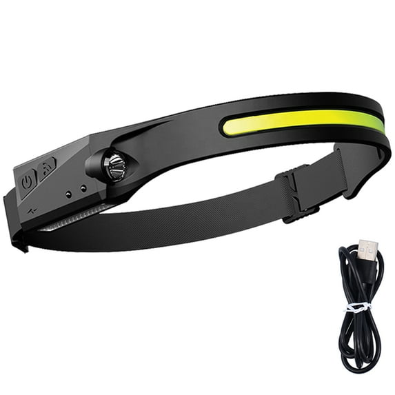 LED Headlamp Rechargeable, 5 Modes Motion Sensor Headlight Flashlight for Adults & Kids, 230° Wide Beam High Lumens Bright IPX4 Waterproof Head Lamp