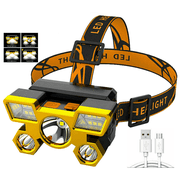 500 Lumen Rechargeable Headlamp, DFITO 5 LED Super Bright Head Lamp, 4 Modes Waterproof IPX4 Waterproof Headlight