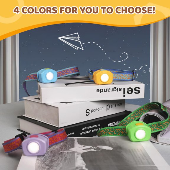 LED Headlamp Rechargeable Kids Headlamp with RGB Mode and Adjustable Headband, 3 Modes Multicolor Headlamp for Camping, Reading, Exploring, Halloween, Christmas