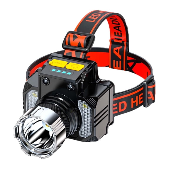 LED Headlamp Rechargeable Super Bright Flashlight Head Mounted Light, Adjustable Beam High Low Modes Waterproof Outdoor Head Torch For Camping Fishing Hiking Night Running Use