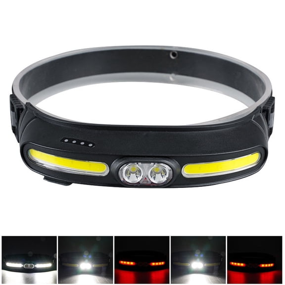 LED Headlamp Super Bright Head Torch COB Headlight USB Rechargeable Waterproof