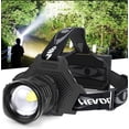 thumbnail image 1 of LED Headlamp USB Rechargeable, Head Lamp XHP70 Super Bright 90000 High Lumen with 5 Modes, Batteries Included, Zoomable, Waterproof Headlight for Camping Hunting Running Fishing Biking, 1 of 7