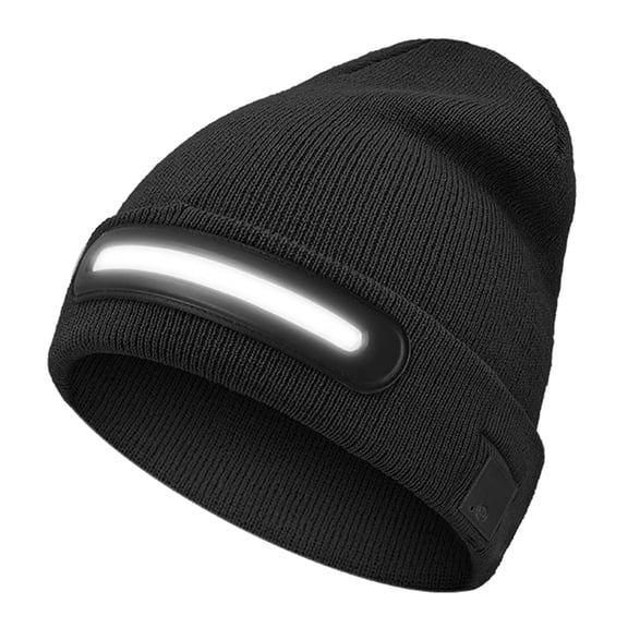LED Headlamps Caps Winter Hat Unisex Hats with Light USB Rechargeable Warm Knitted Caps for Winter and Fall