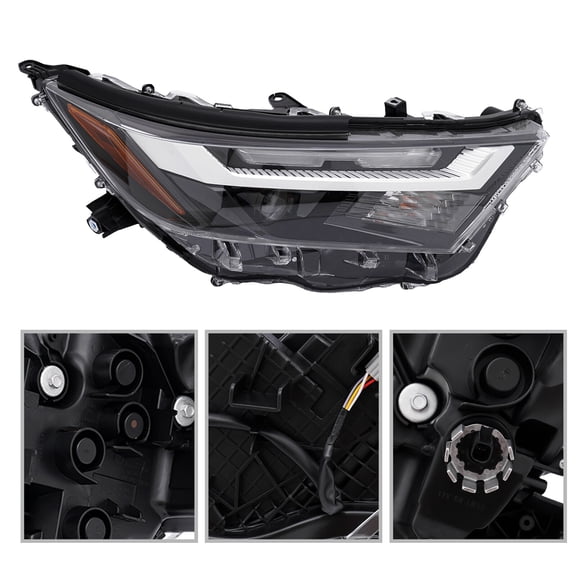 LED Headlight Assembly for 2022 2023 2024 Toyota RAV4 LE/XLE(Halogen Turn Signal Light),Direct Replacement Headlamps Right Passenger OE/OEM 811100R360, 8111042D90