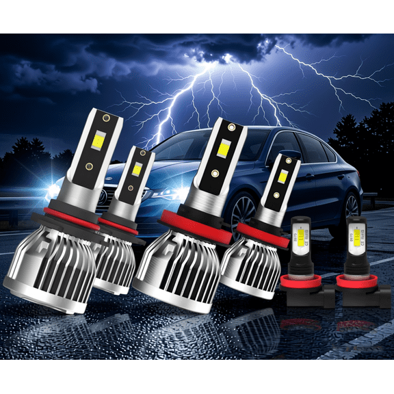 LED Headlight Bulb For 2006-2018 Honda Pilot,9005 High Beam,H11 Low Beam,H11 Fog Light Bulb,Plug and Play,High Brightness LED Bulbs,Pack of 6(2*9005+2*H11+2*H11)
