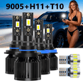 thumbnail image 1 of LED Headlight Bulb For 2009-2014 Nissan Murano,9005 High Beam + H11 Low Beam,T10 License Plate Light,Replacement OEM,6500K White,Plug and Play,Pack of 6, 1 of 3