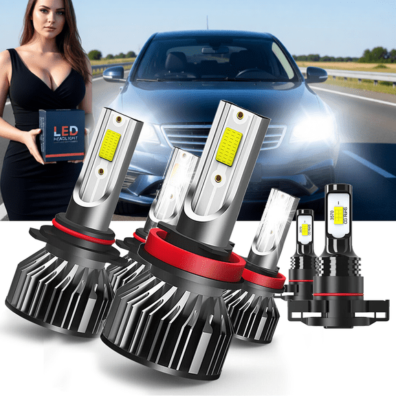 LED Headlight Bulb For 2014-2018 Chevrolet Silverado 2500,9005 High Beam,H11 Low Beam,5202/H16 Fog Light BulbPlug and PlayHigh Brightness LED BulbsPack of 6