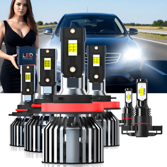 LED Headlight Bulb For 2014-2018 Chevrolet Silverado 2500,9005 High Beam,H11 Low Beam,5202/H16 Fog Light BulbPlug and PlayHigh Brightness LED BulbsPack of 6